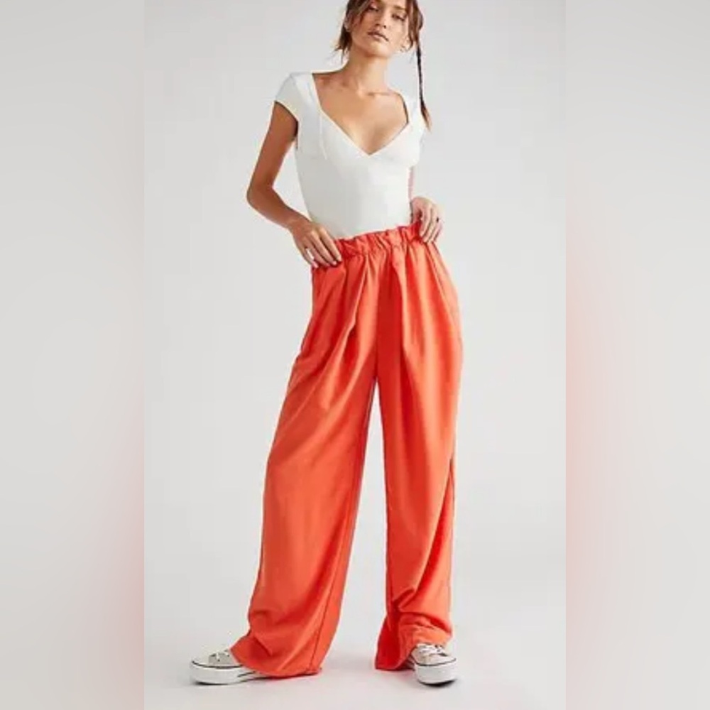 Free People Nothin’ to Say Wide-Leg Trousers - RARE color